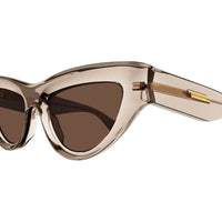 BV1220S Nude recycled acetate Sunglasses - Shiny Transparent Nude