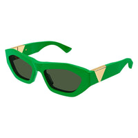 BV1221S Green recycled acetate Sunglasses - Shiny Solid Green