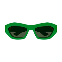 BV1221S Green recycled acetate Sunglasses - Shiny Solid Green