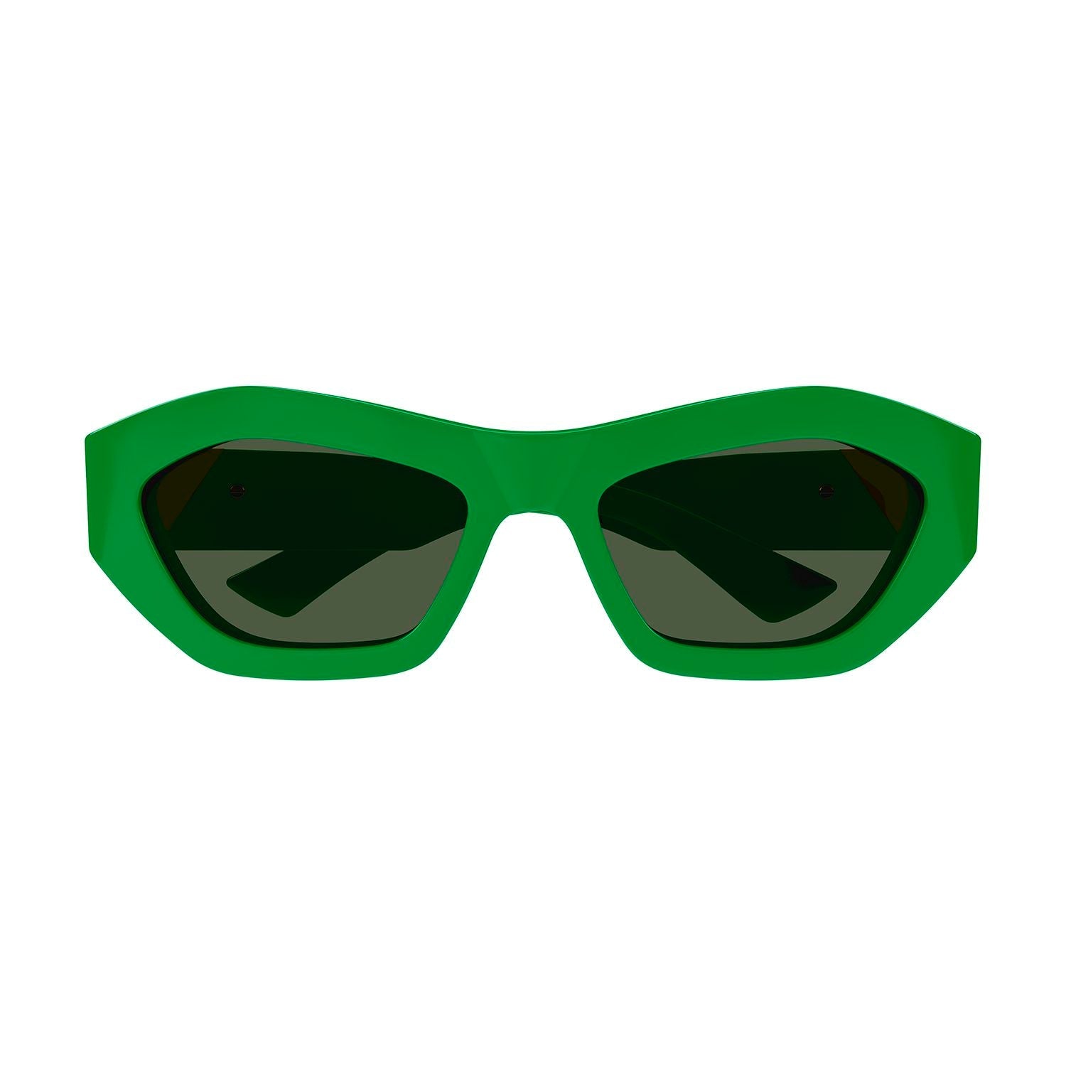 BV1221S Green recycled acetate Sunglasses - Shiny Solid Green