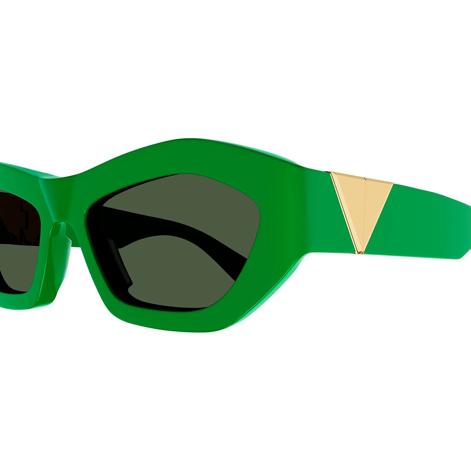BV1221S Green recycled acetate Sunglasses - Shiny Solid Green