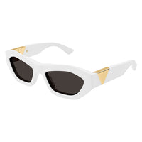 BV1221S White recycled acetate Sunglasses - Shiny Solid Off White