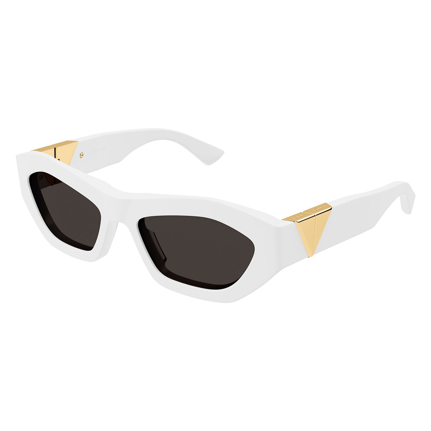 BV1221S White recycled acetate Sunglasses - Shiny Solid Off White