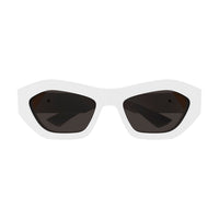 BV1221S White recycled acetate Sunglasses - Shiny Solid Off White