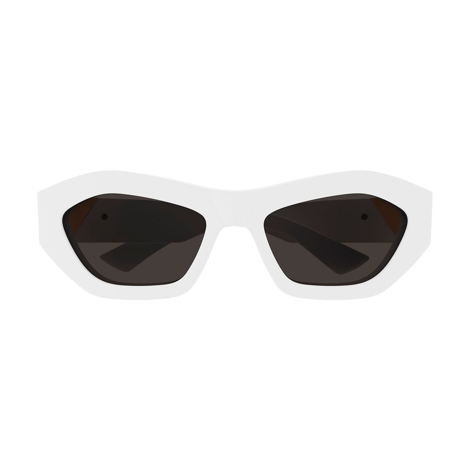 BV1221S White recycled acetate Sunglasses - Shiny Solid Off White