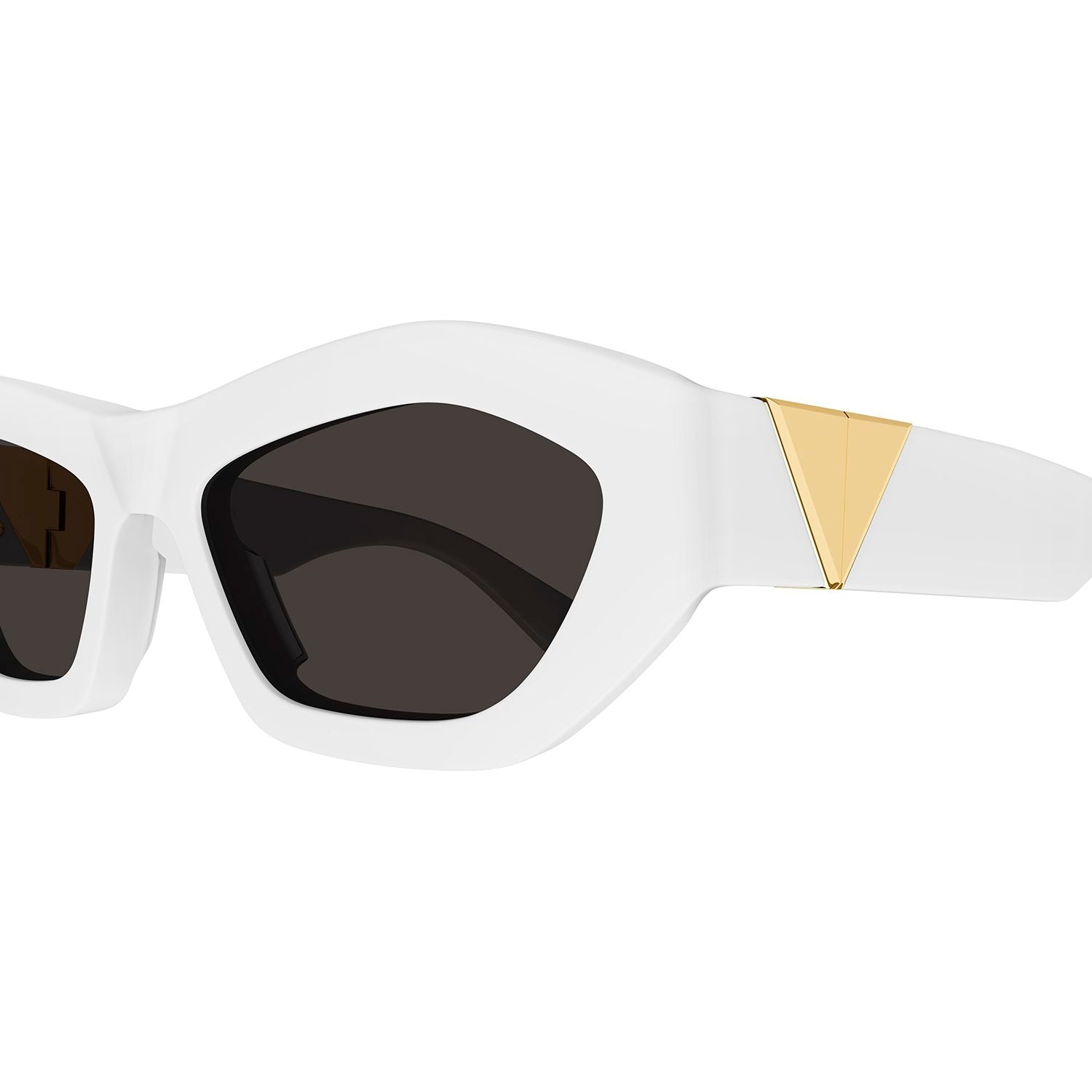 BV1221S White recycled acetate Sunglasses - Shiny Solid Off White
