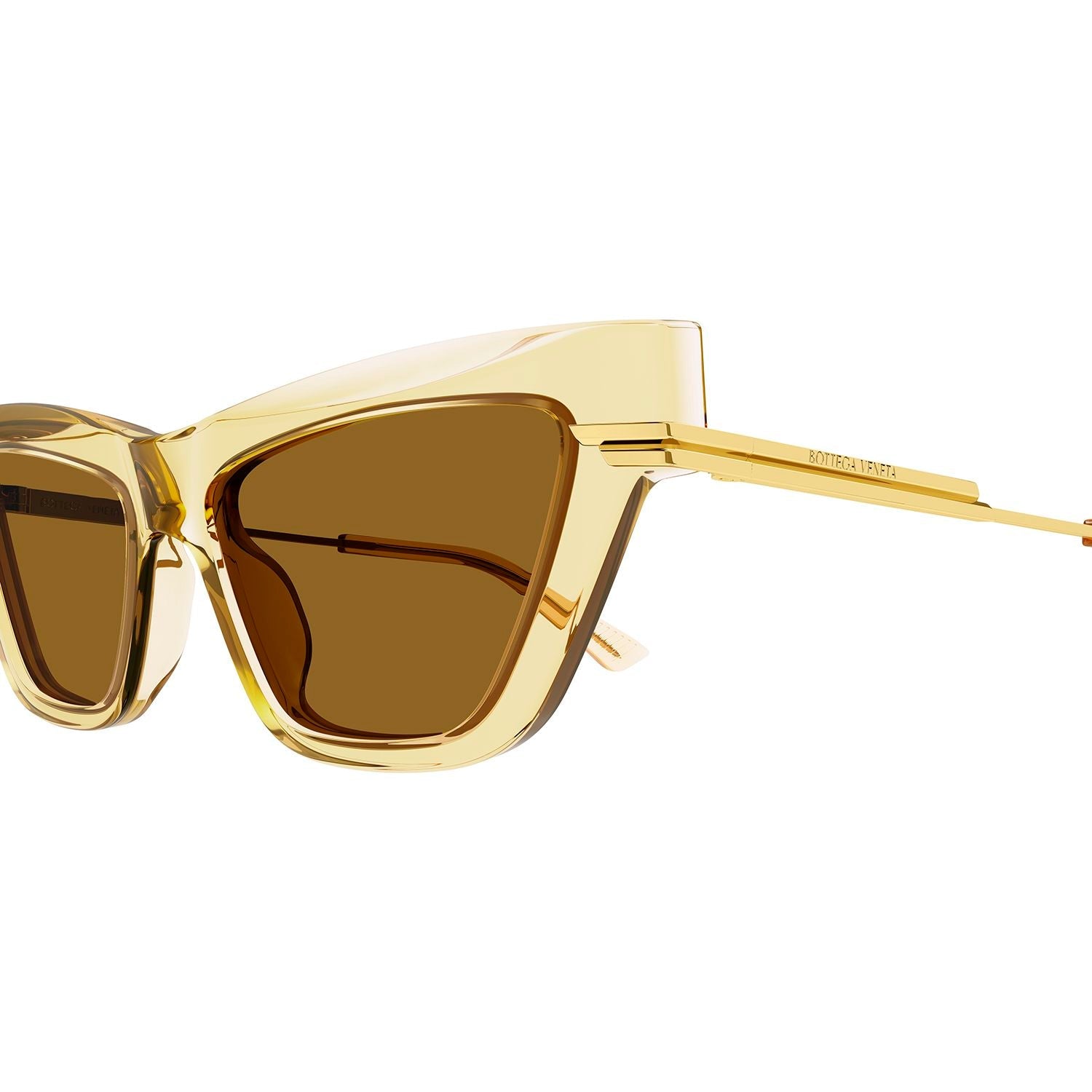BV1241S Yellow recycled acetate Sunglasses - Shiny Transparent Light Yellow
