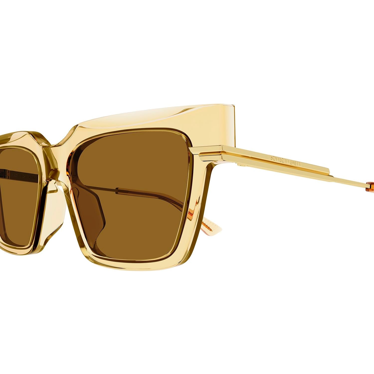 BV1242S Yellow recycled acetate Sunglasses - Shiny Transparent Light Yellow