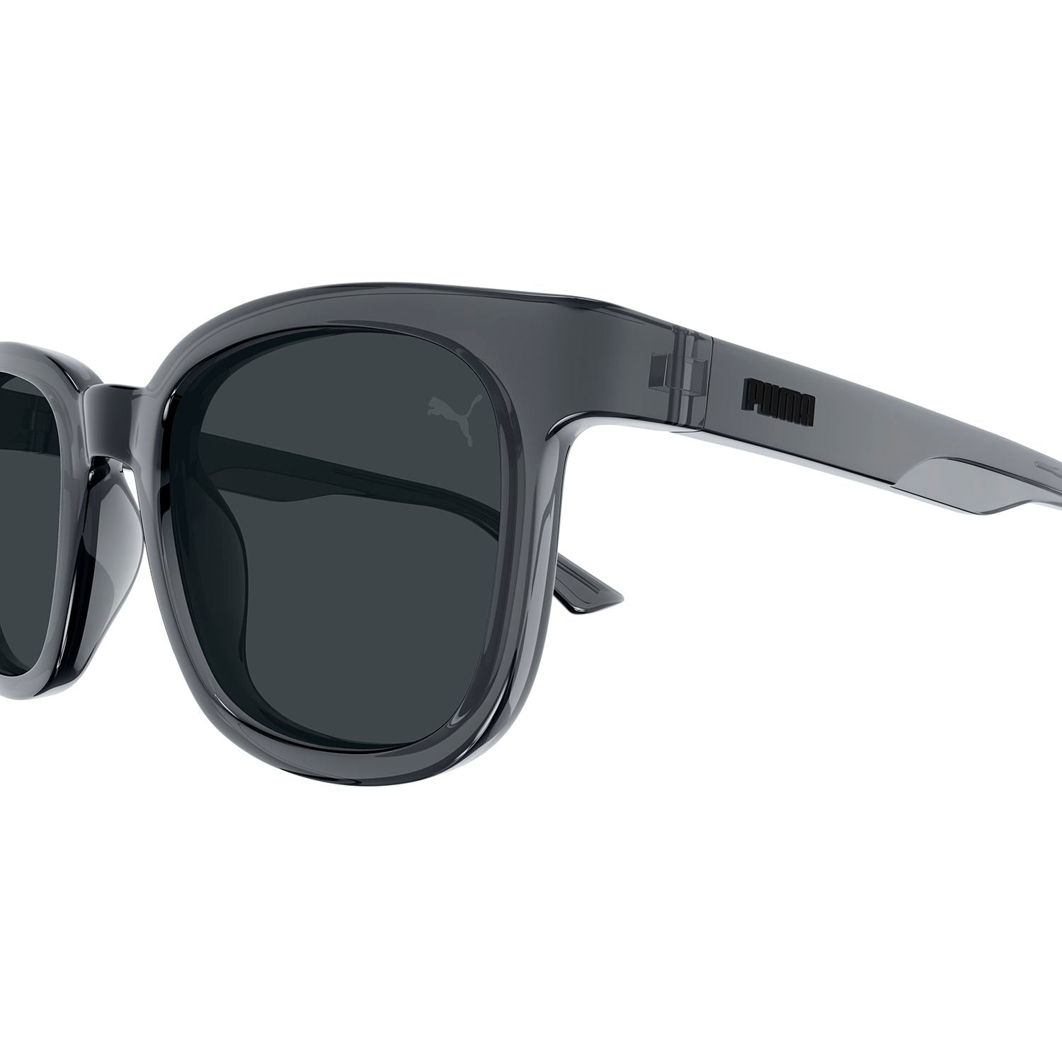 PU0424S Grey recycled injection Sunglasses - Shiny Transparent & Pantone Dark Grey