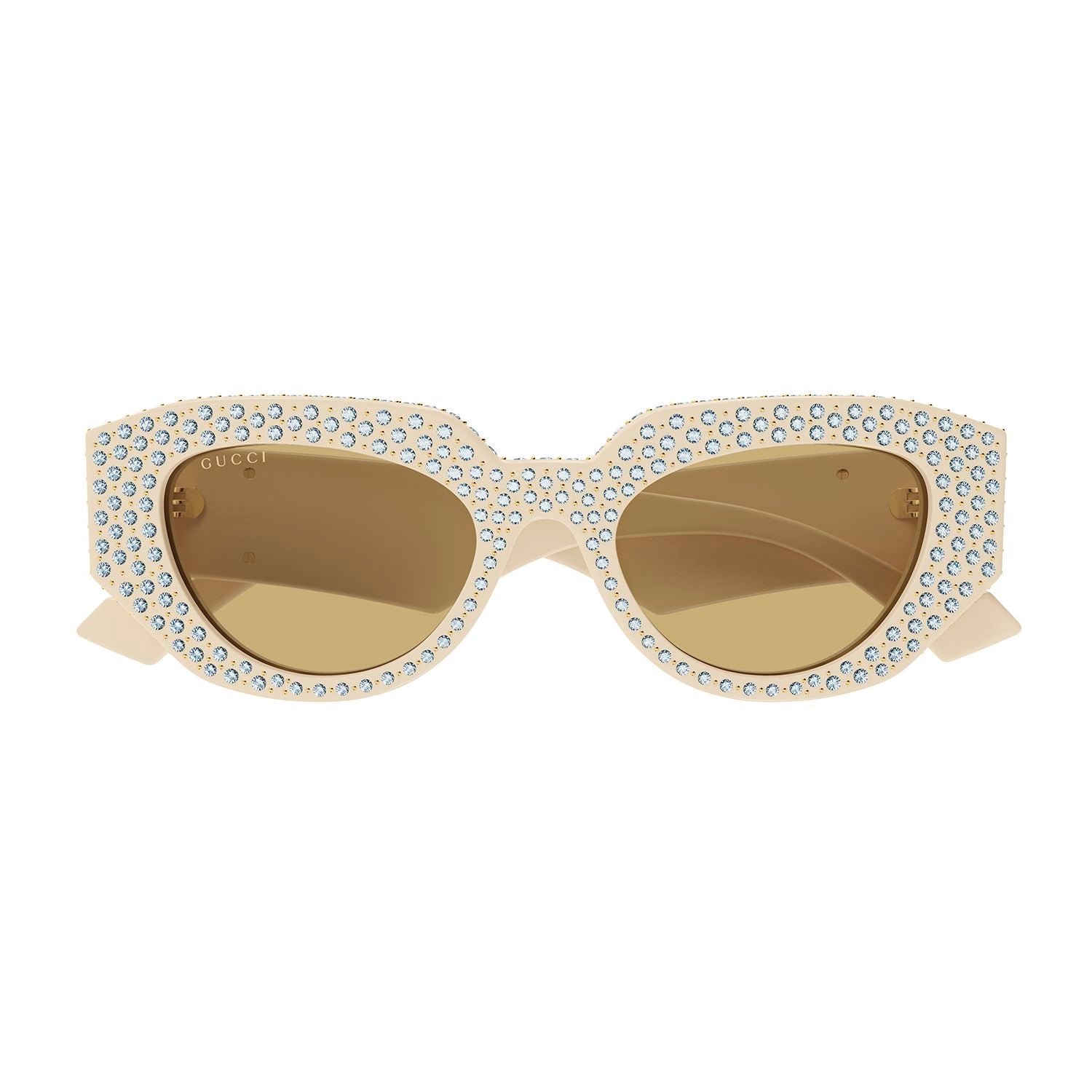 GG1421S Ivory recycled acetate strass & studs Sunglasses - Shiny Solid Ivory