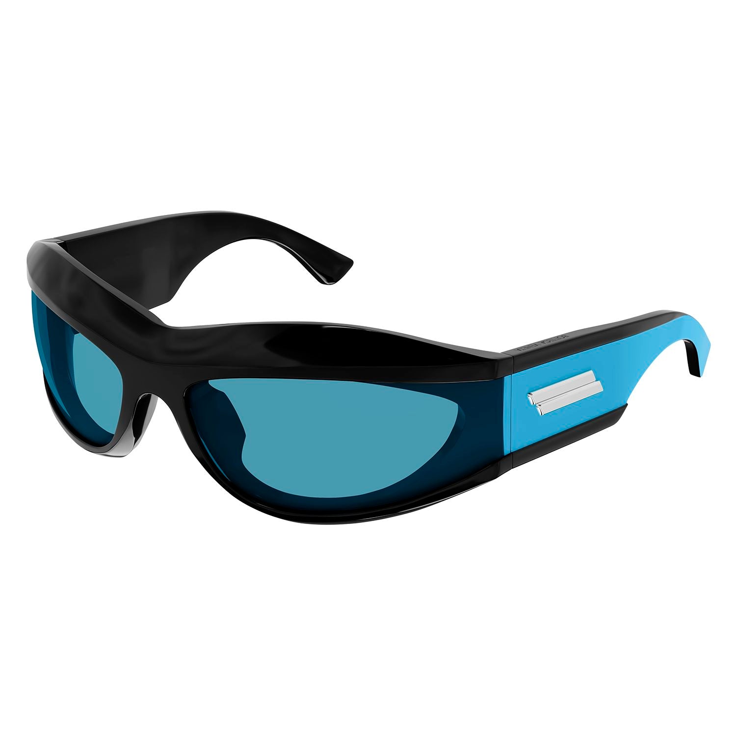 BV1244S Black injection Sunglasses - Shiny Black & Solid Azure