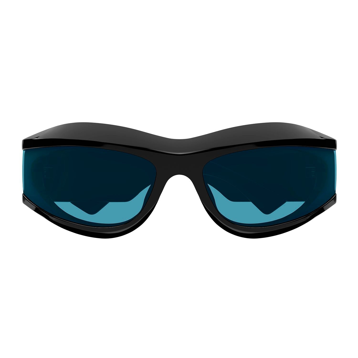 BV1244S Black injection Sunglasses - Shiny Black & Solid Azure