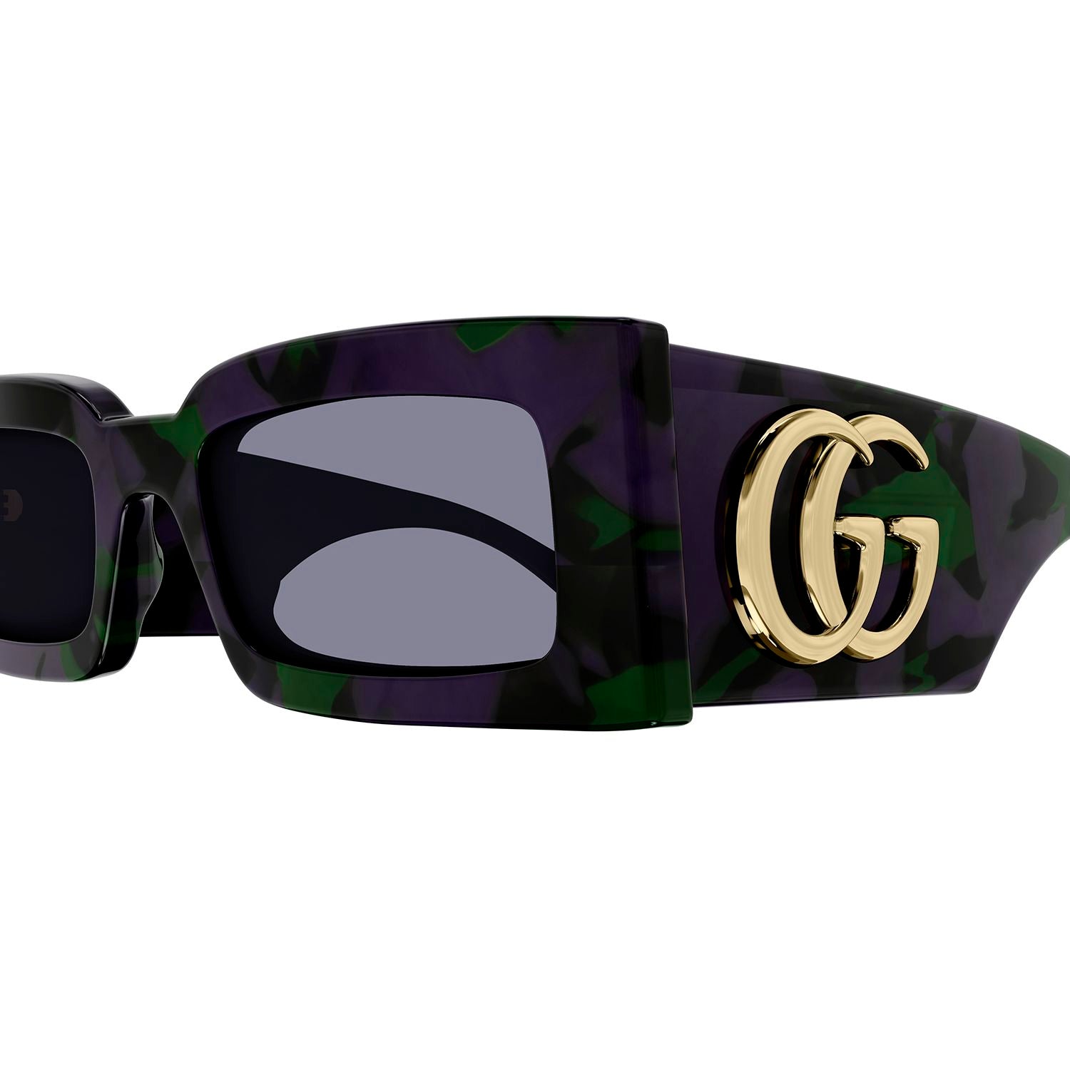GG1425S Havana recycled acetate Sunglasses - Shiny Purple & Green Havana