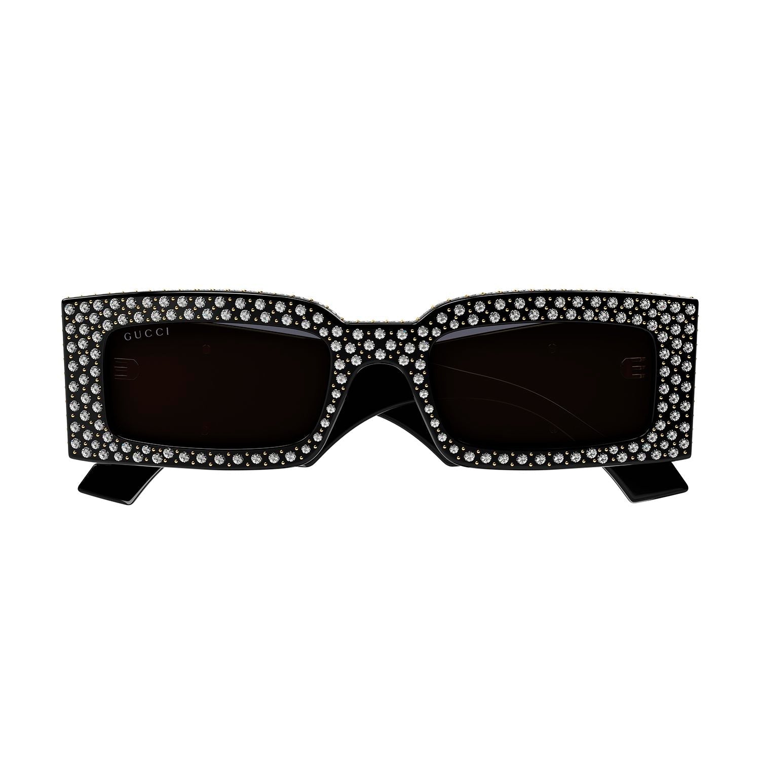GG1425S Black strass studs & recycled acetate Sunglasses - Shiny Solid Black