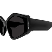 BB0302S Black recycled acetate Sunglasses - Shiny Solid Black