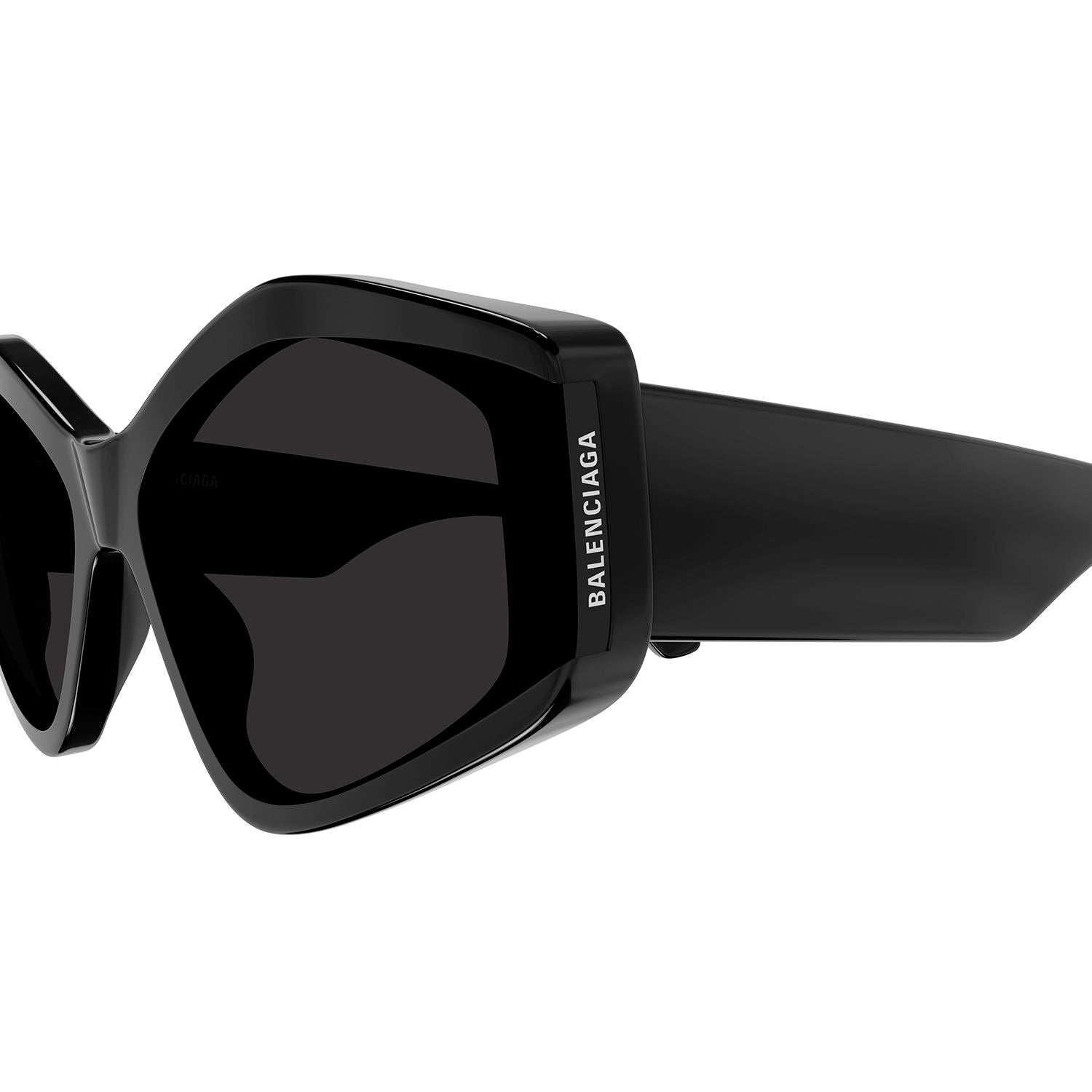 BB0302S Black recycled acetate Sunglasses - Shiny Solid Black