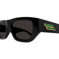 BV1252S Black recycled acetate Sunglasses - Shiny Solid Black
