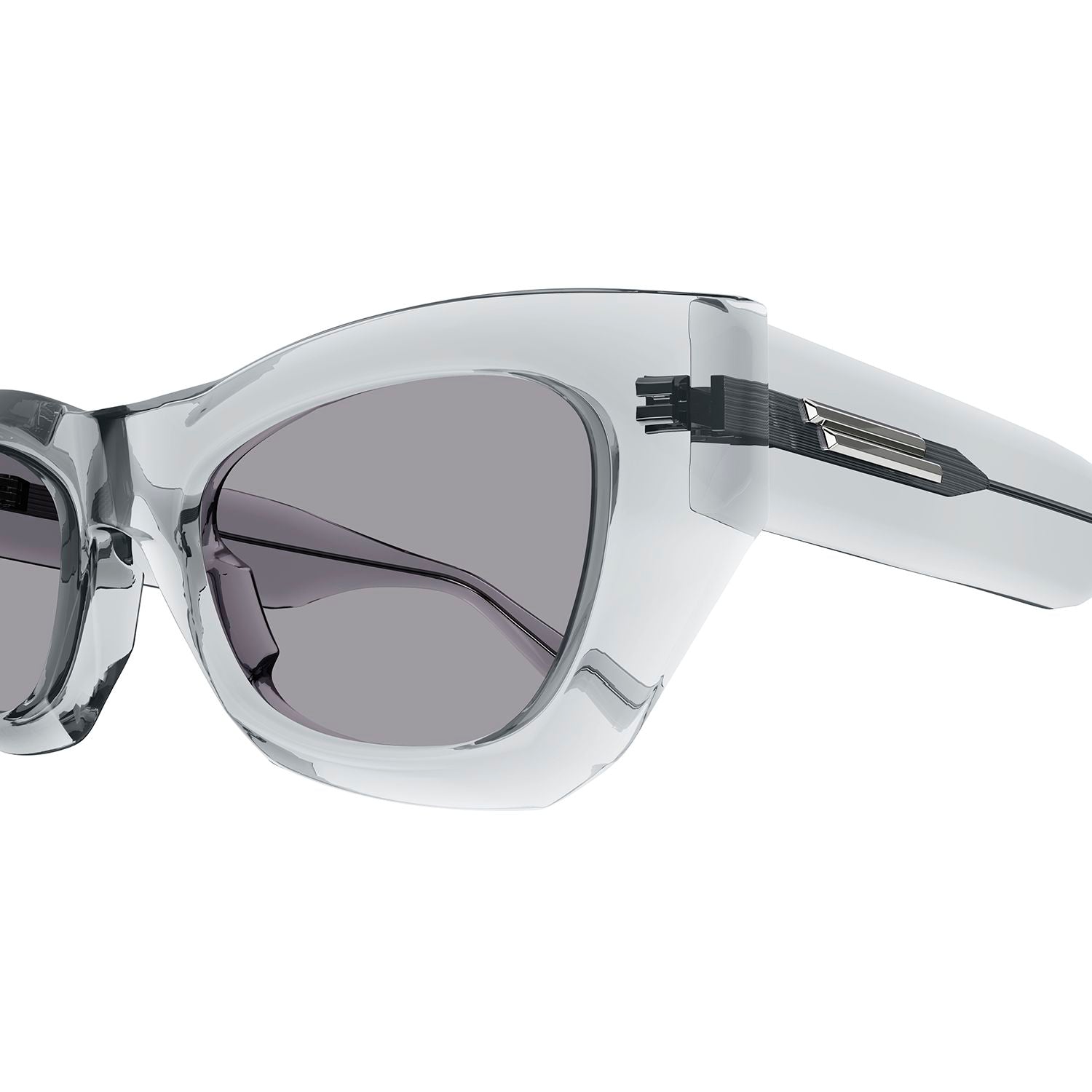 BV1251S Grey recycled acetate Sunglasses - Shiny Transparent Light Grey