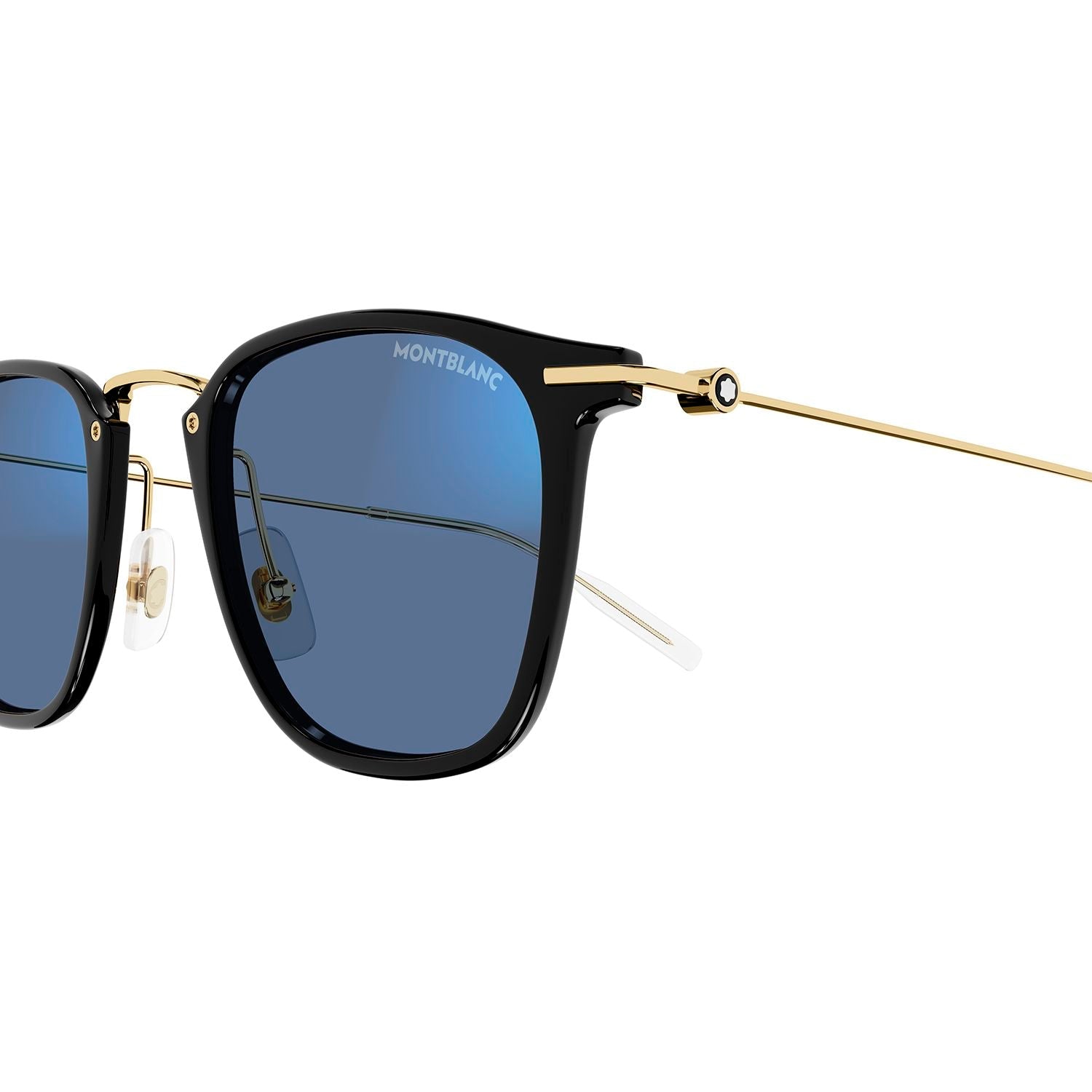 MB0295S Black injection Sunglasses - Shiny Solid Black & Light Gold