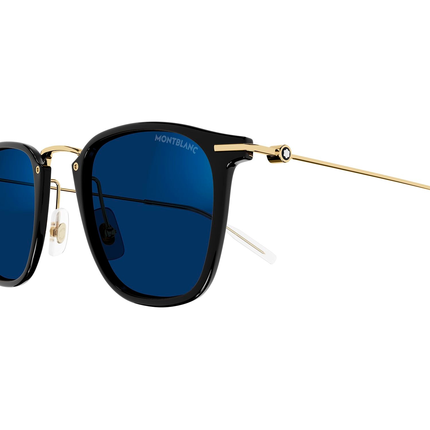 MB0295S Black injection Sunglasses - Shiny Solid Black & Light Gold