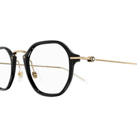 MB0296O Black injection Optical Frames - Shiny Solid Black & Light Gold