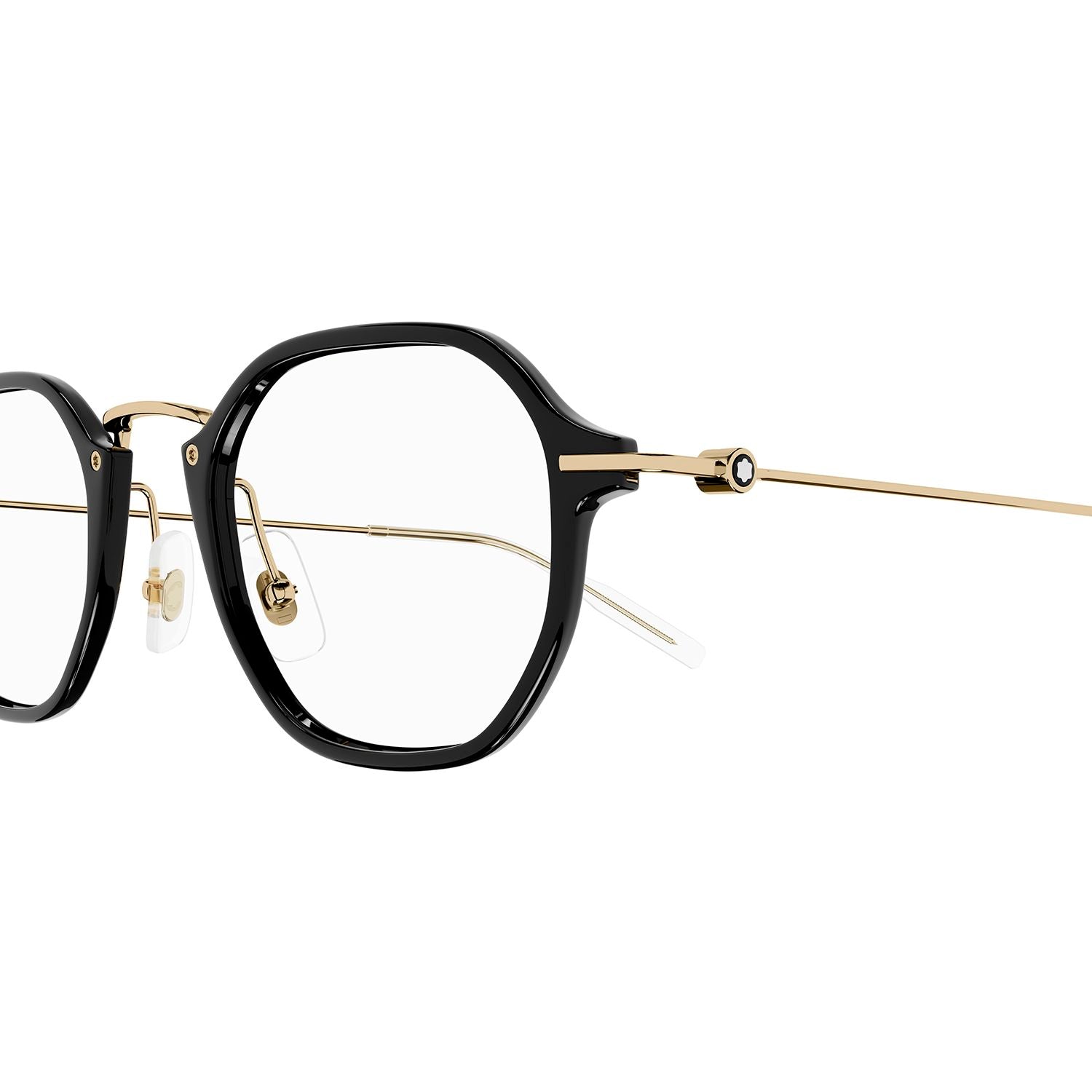 MB0296O Black injection Optical Frames - Shiny Solid Black & Light Gold