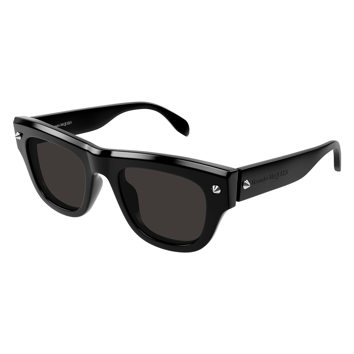 AM0425S Black studs & recycled acetate Sunglasses - Shiny Solid Black & Silver