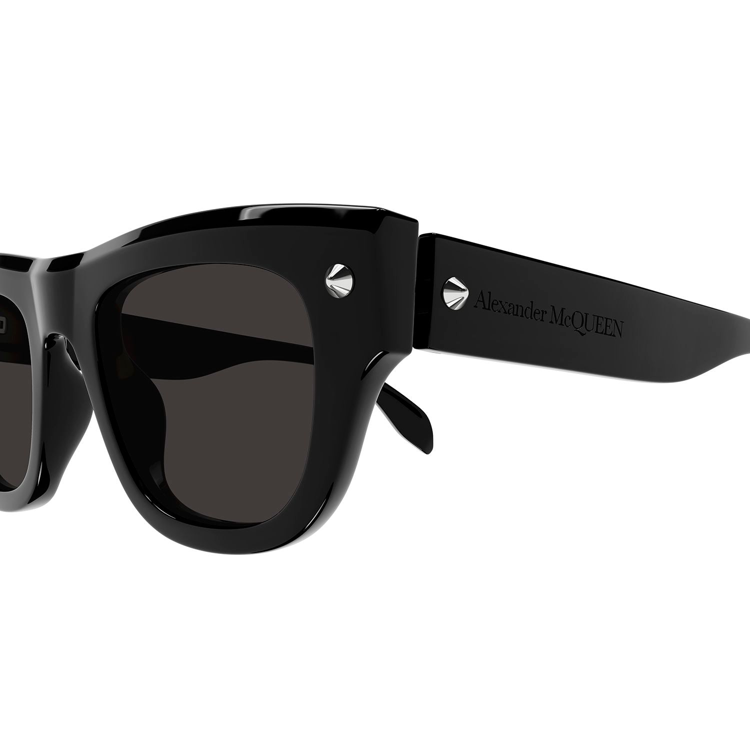 AM0425S Black studs & recycled acetate Sunglasses - Shiny Solid Black & Silver