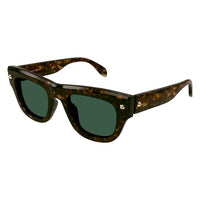 AM0425S Havana recycled acetate & gold studs Sunglasses - Shiny Dark Havana & Light Gold