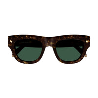 AM0425S Havana recycled acetate & gold studs Sunglasses - Shiny Dark Havana & Light Gold