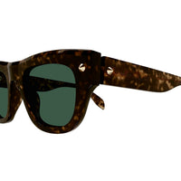 AM0425S Havana recycled acetate & gold studs Sunglasses - Shiny Dark Havana & Light Gold