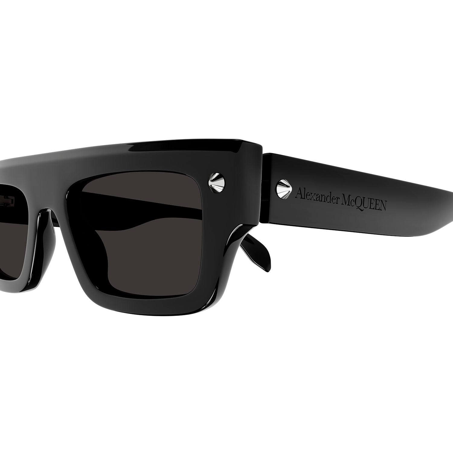 AM0427S Black studs & recycled acetate Sunglasses - Shiny Solid Black & Silver