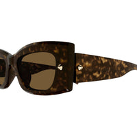 AM0426S Havana recycled acetate & gold studs Sunglasses - Shiny Dark Havana & Light Gold
