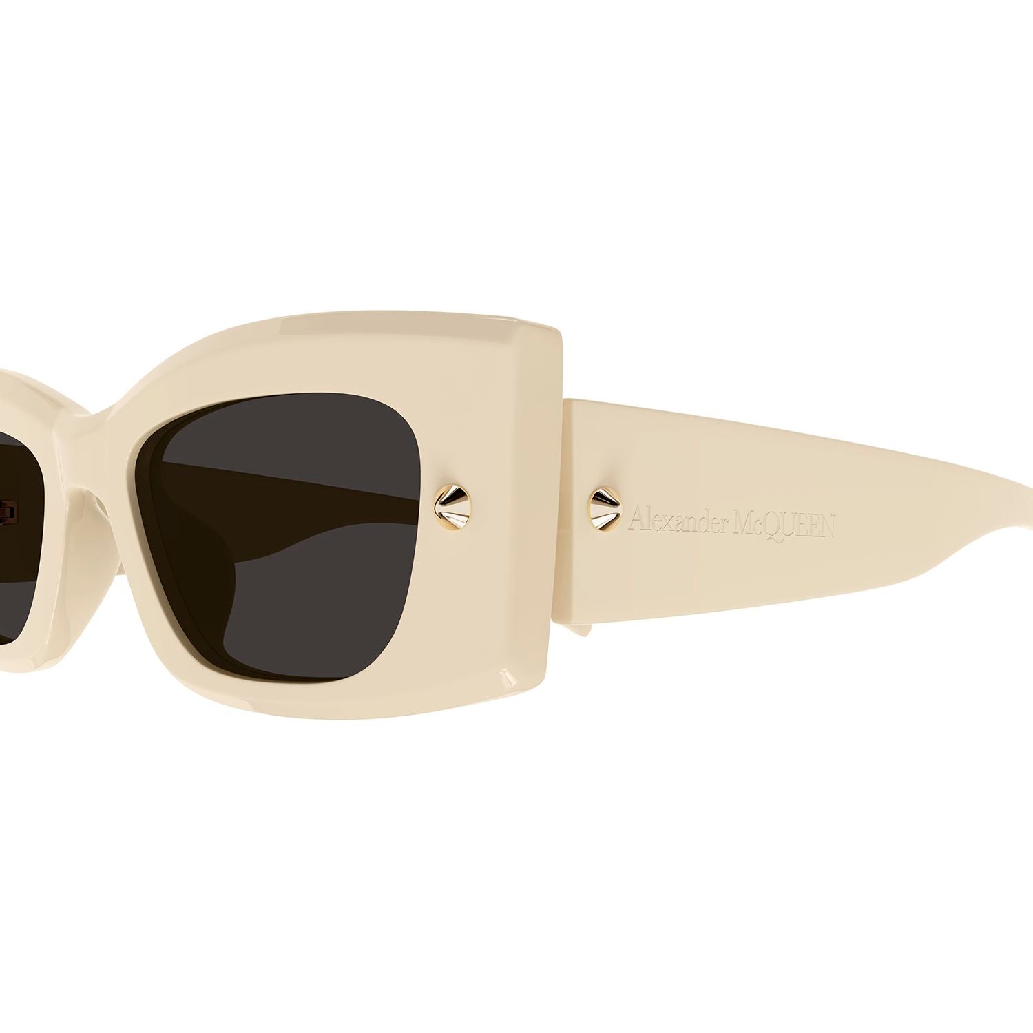 AM0426S Ivory recycled acetate & studs Sunglasses - Shiny Solid Ivory & Light Gold
