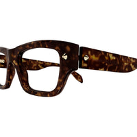 AM0428O Havana recycled acetate & gold studs Optical Frames - Shiny Dark Havana & Light Gold