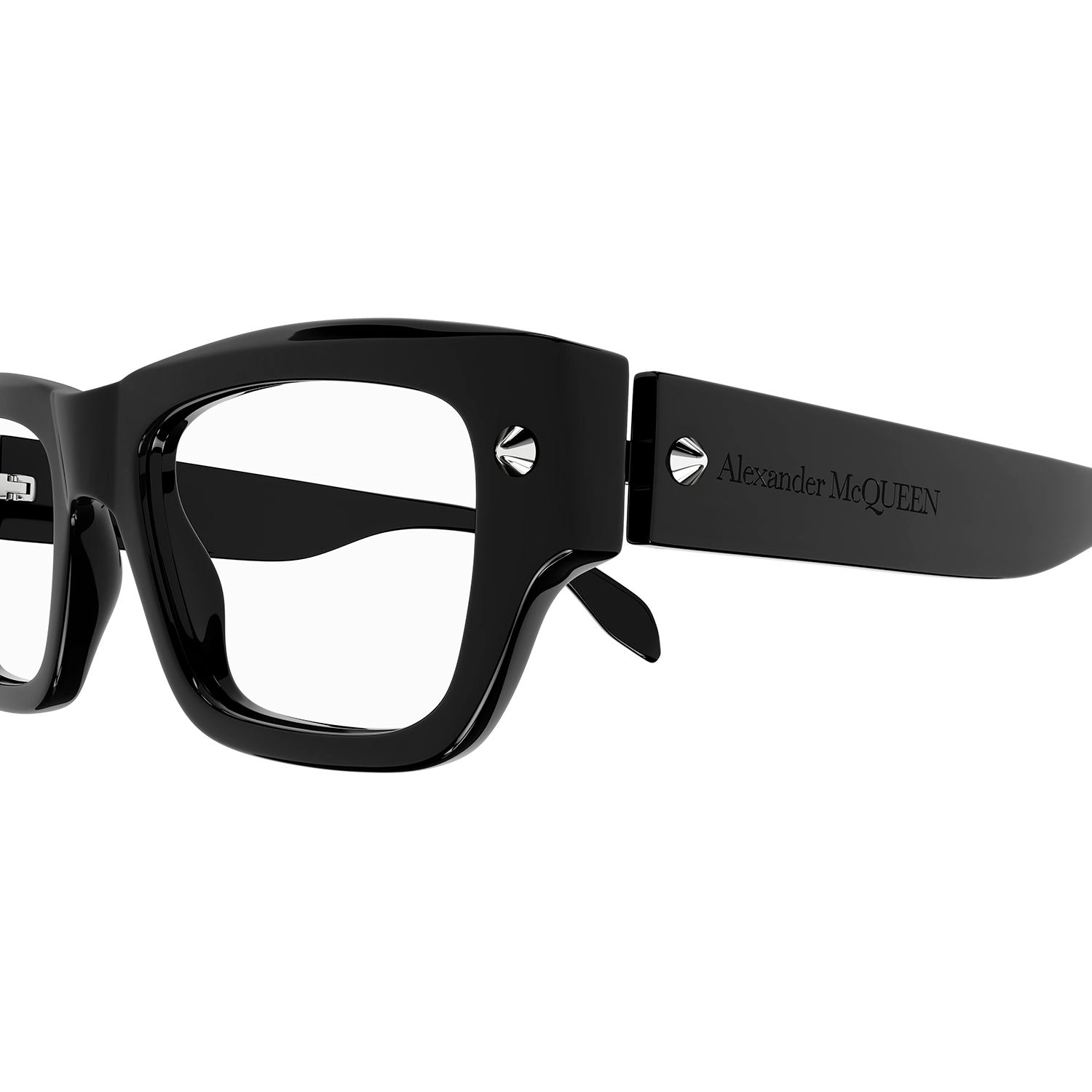 AM0428O Black studs & recycled acetate Optical Frames - Shiny Black