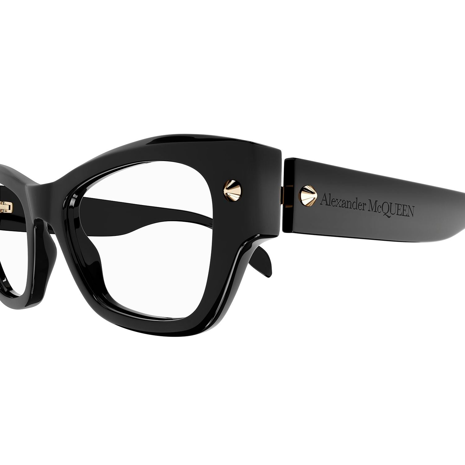 AM0429O Black studs & recycled acetate Optical Frames - Shiny Black