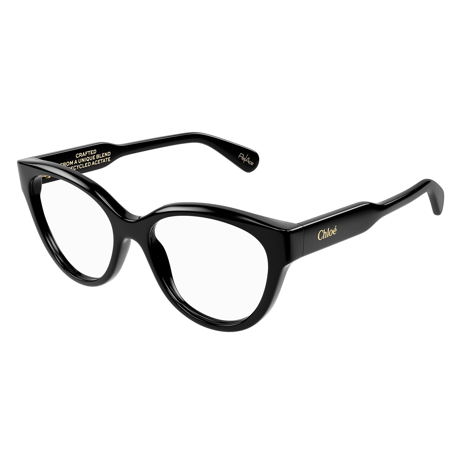 CH0193O Black recycled acetate Optical Frames - Shiny Solid Black