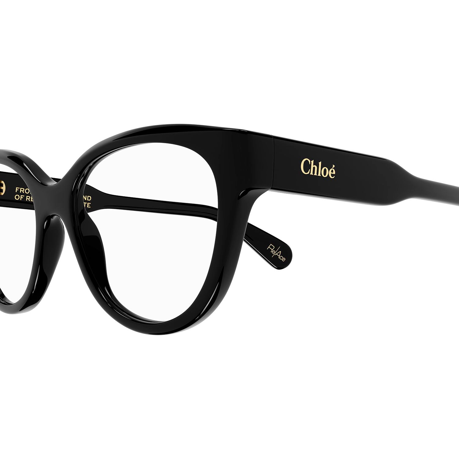 CH0193O Black recycled acetate Optical Frames - Shiny Solid Black