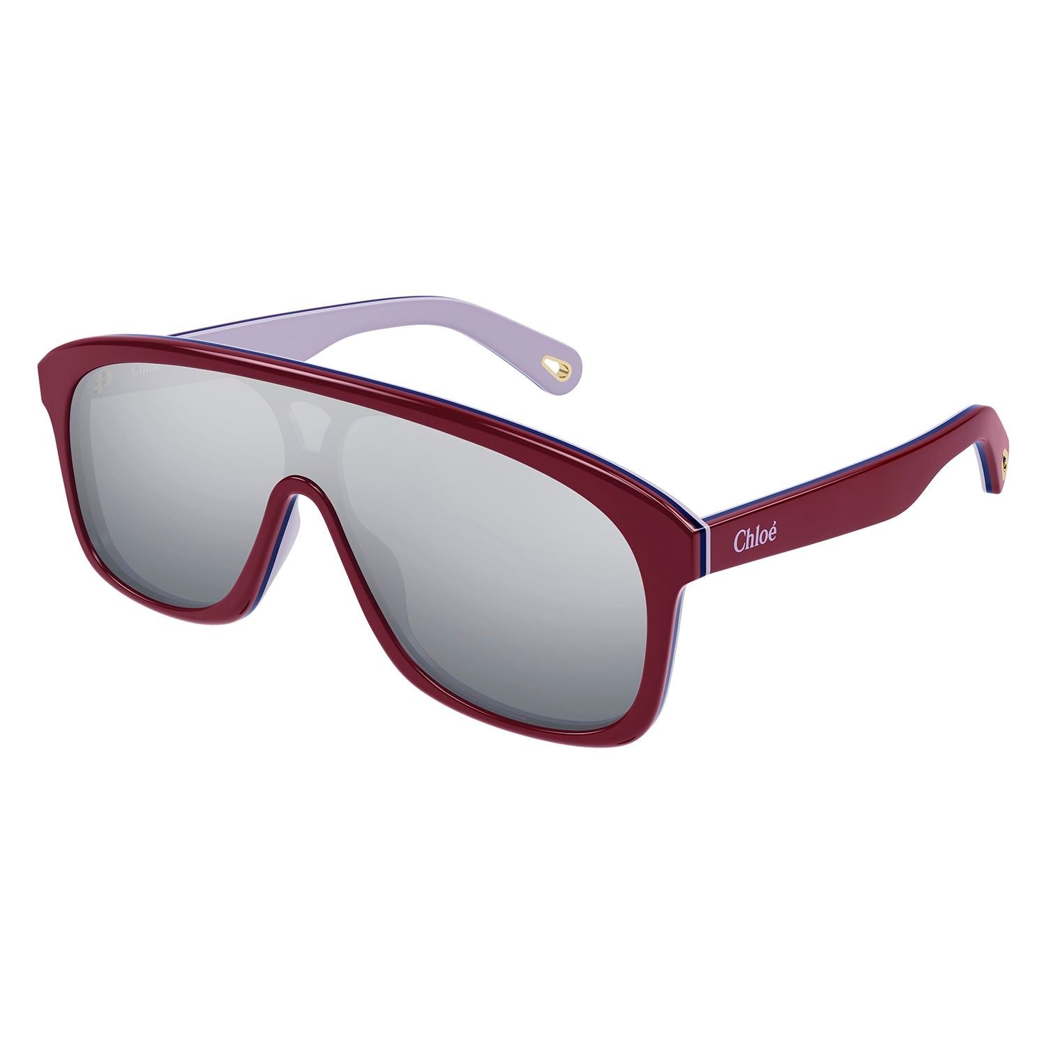 CH0212S Burgundy recycled acetate Sunglasses - Shiny Trilayer Bordeaux & Blue & Lilac
