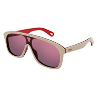CH0212S Ivory recycled acetate Sunglasses - Shiny Ivory& Burgundy & Red