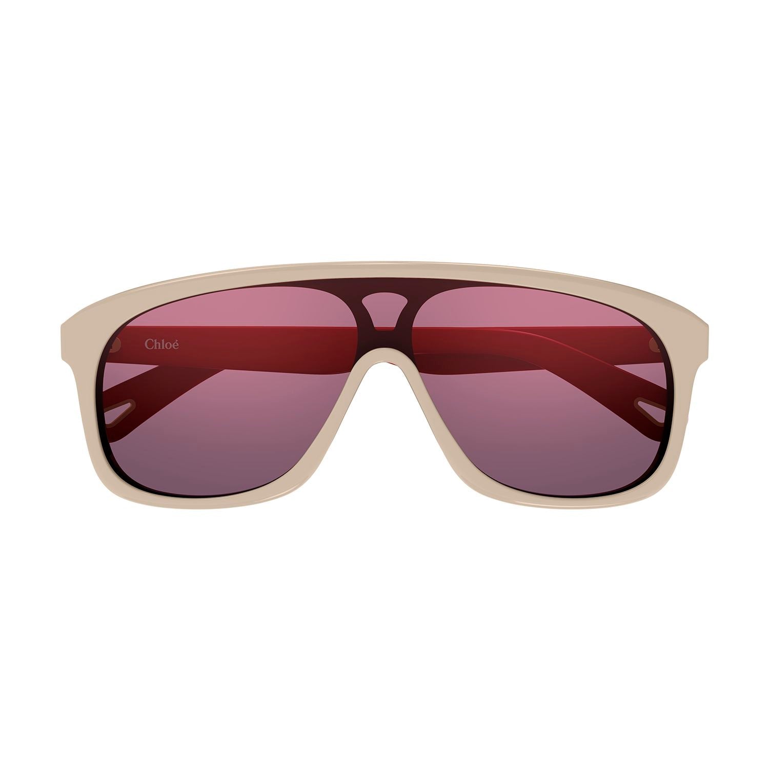 CH0212S Ivory recycled acetate Sunglasses - Shiny Ivory& Burgundy & Red