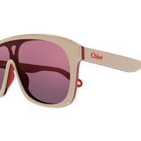 CH0212S Ivory recycled acetate Sunglasses - Shiny Ivory& Burgundy & Red