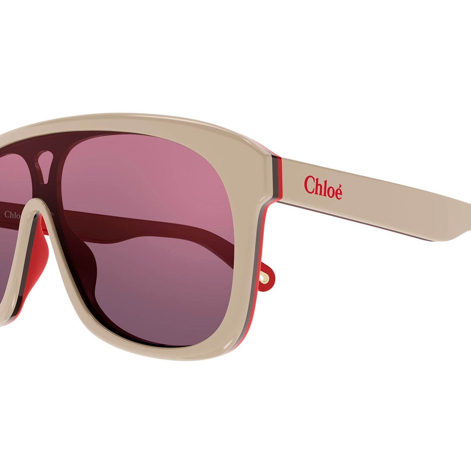 CH0212S Ivory recycled acetate Sunglasses - Shiny Ivory& Burgundy & Red