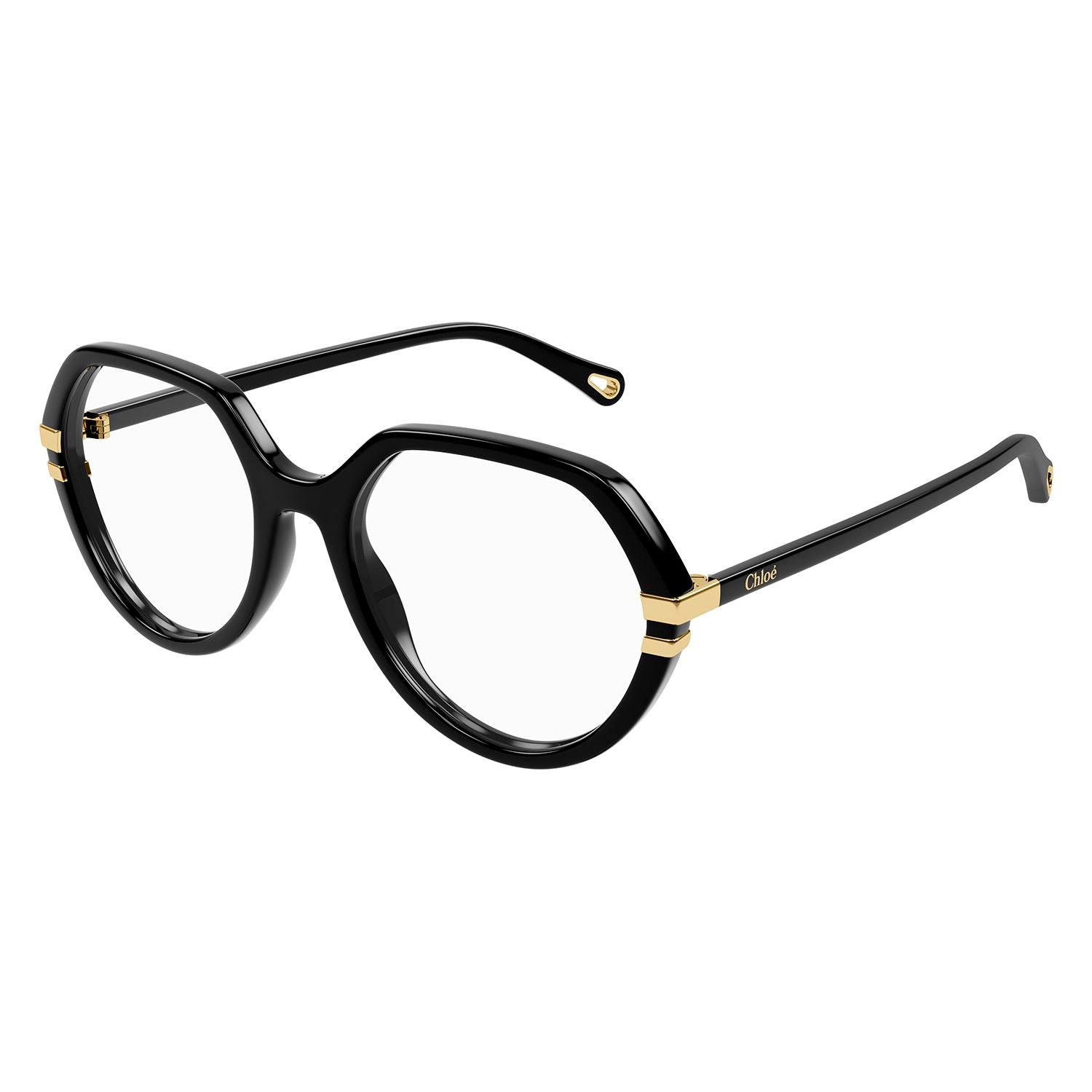 CH0206O Black recycled acetate Optical Frames - Shiny Solid Black