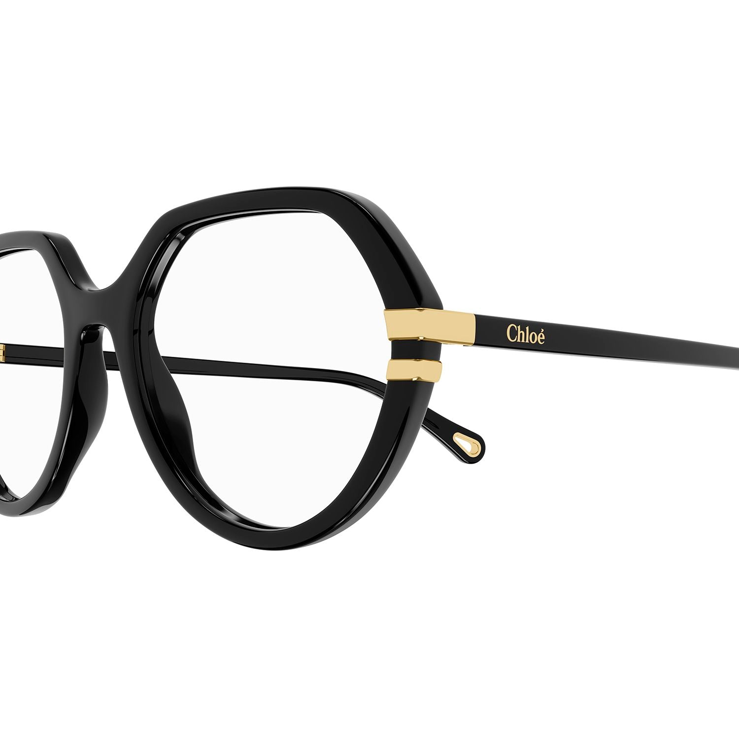 CH0206O Black recycled acetate Optical Frames - Shiny Solid Black