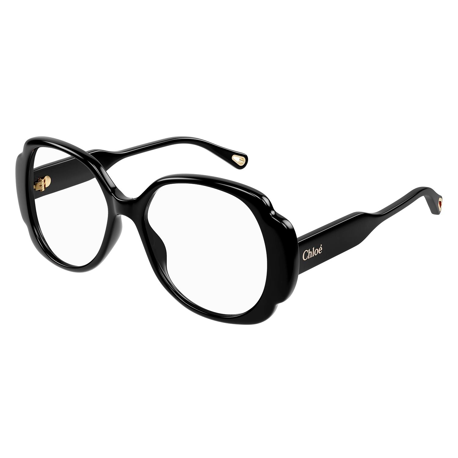 CH0196O Black recycled acetate Optical Frames - Shiny Solid Black
