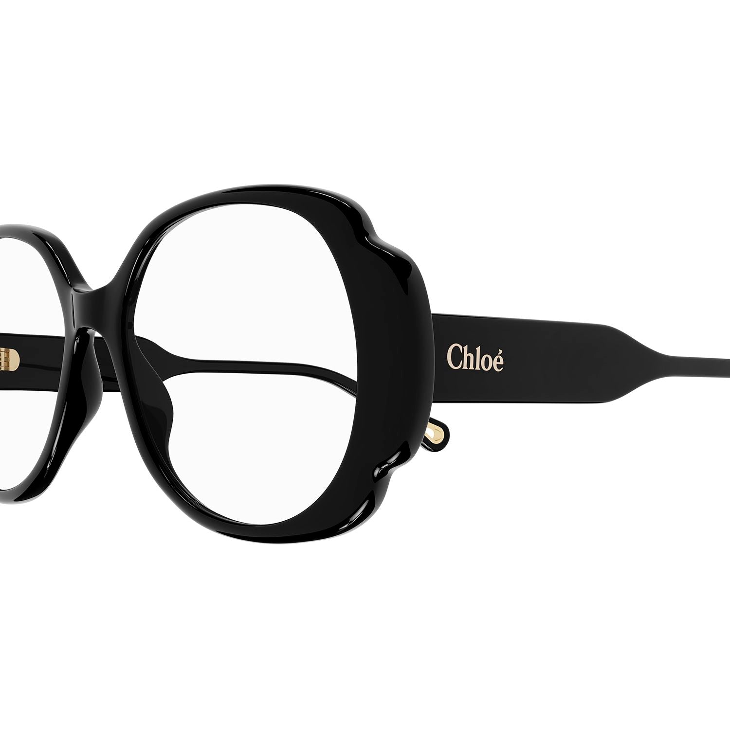 CH0196O Black recycled acetate Optical Frames - Shiny Solid Black