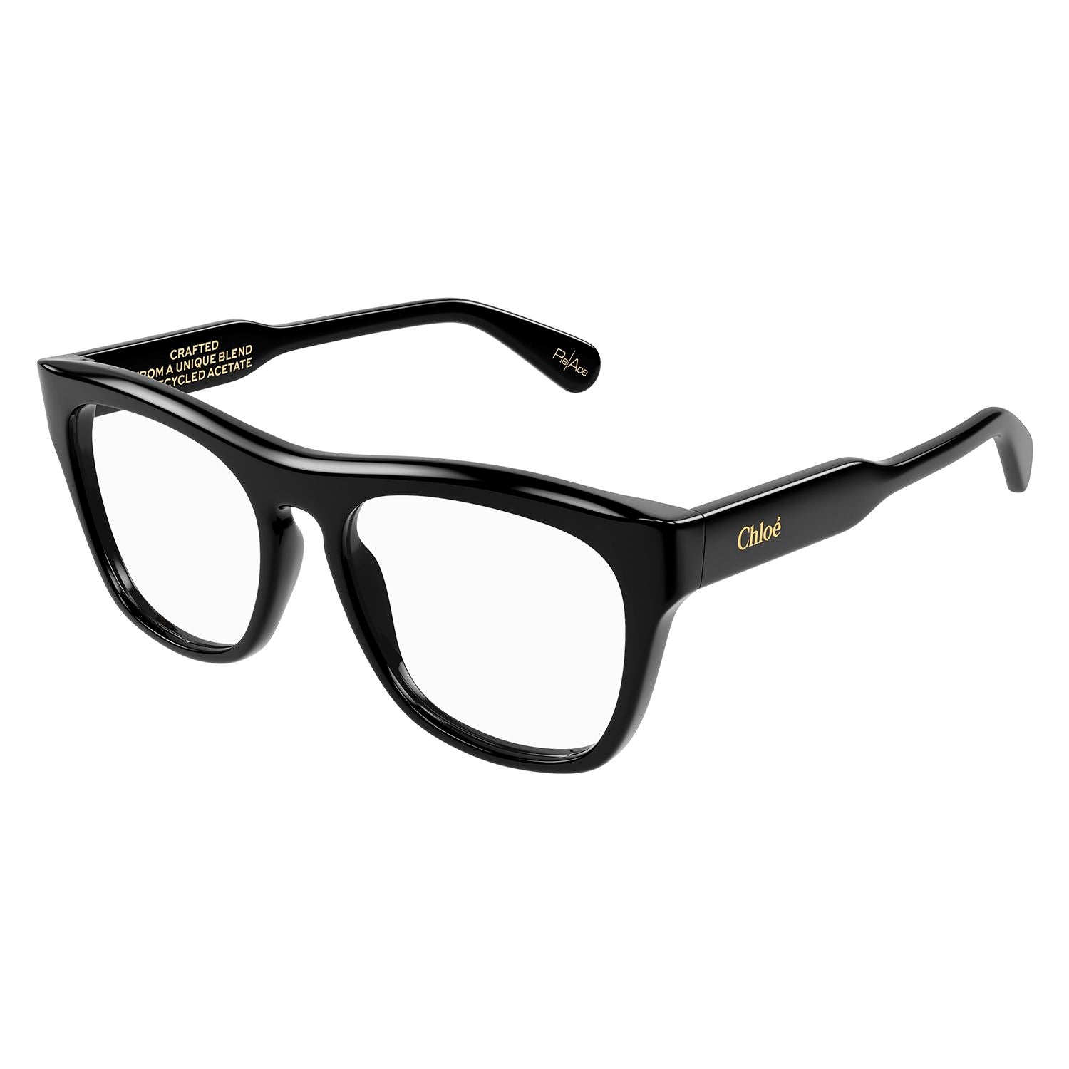 CH0191O Black recycled acetate Optical Frames - Shiny Solid Black