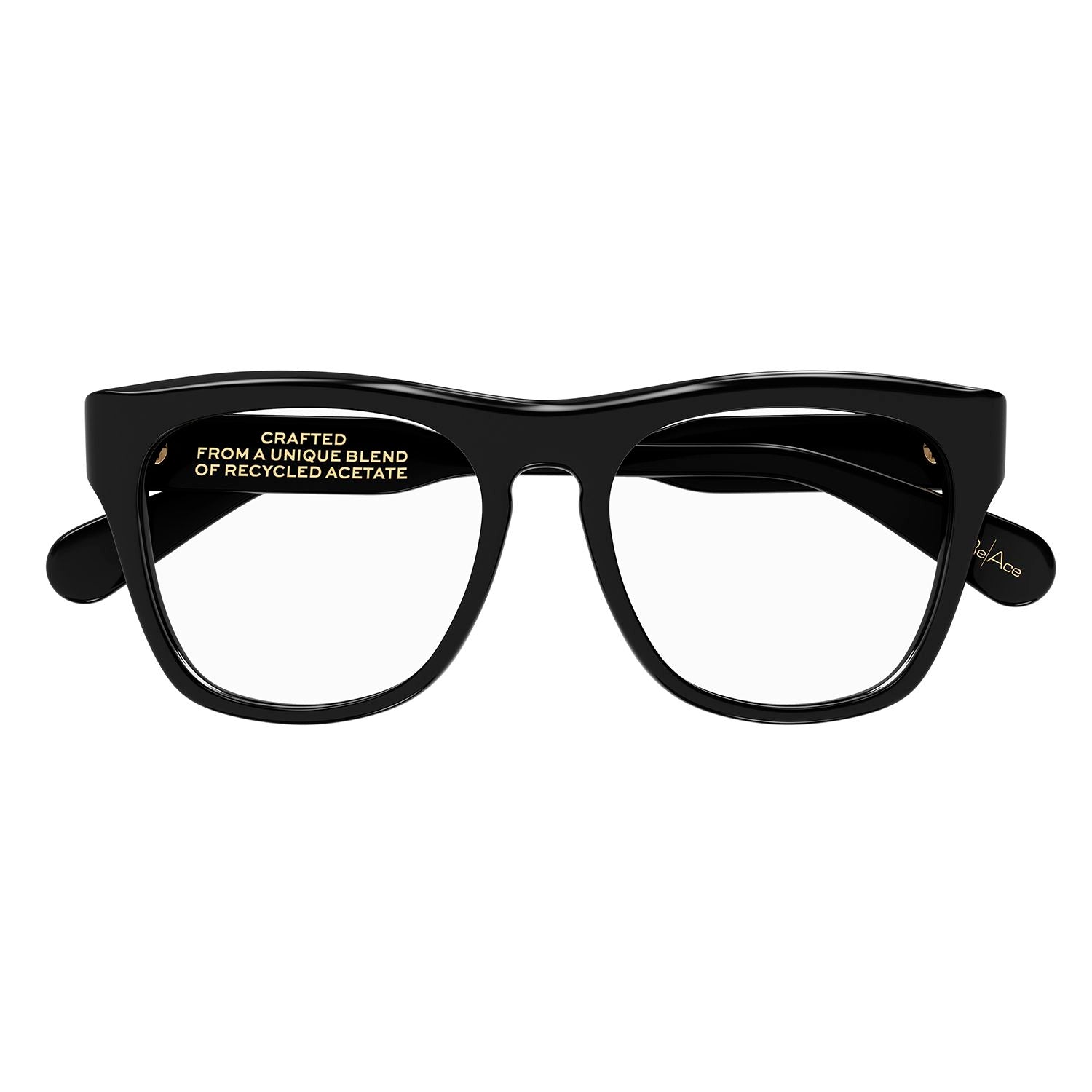 CH0191O Black recycled acetate Optical Frames - Shiny Solid Black
